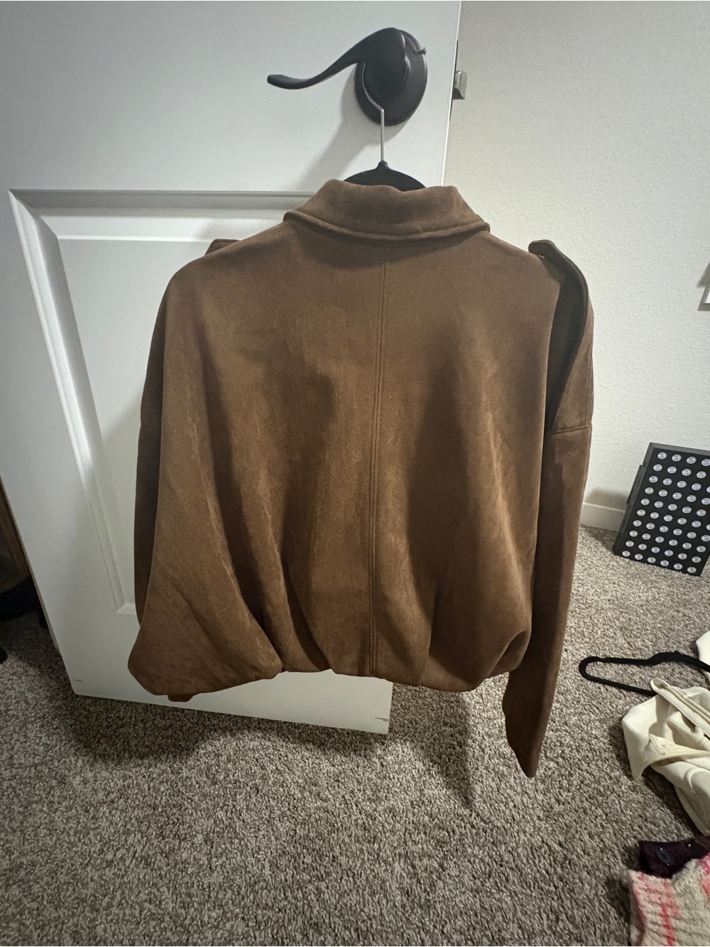 Zara Suede Effect Brown Bomber Jacket - Picture 4 of 8